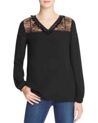 Elie Tahari Phoebe Tassel Silk Blouse