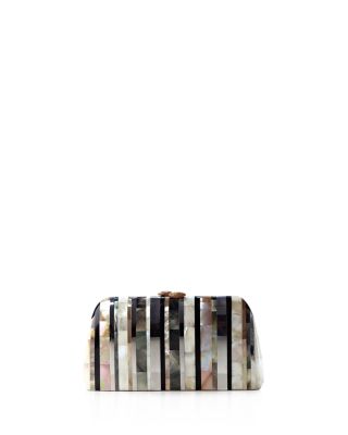 SERPUI Mother Of Pearl Stripe Clutch