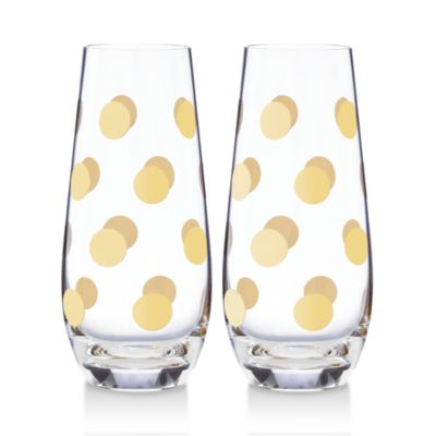 kate spade new york Pearl Place Stemless Champagne Flute, Set 2