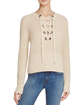 525 America Lace Up Chunky Knit Sewater