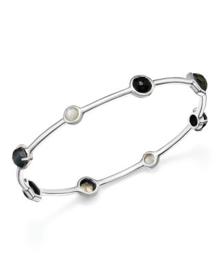 IPPOLITA Sterling Silver Rock Candy® Mixed Stone and Doublet Bangle Bracelet in Black Tie 