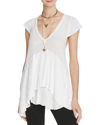 Free People Ribbed Babydoll Top