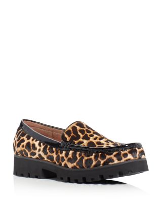 Donald J Pliner Rio Giraffe Print Calf Hair Platform Loafers