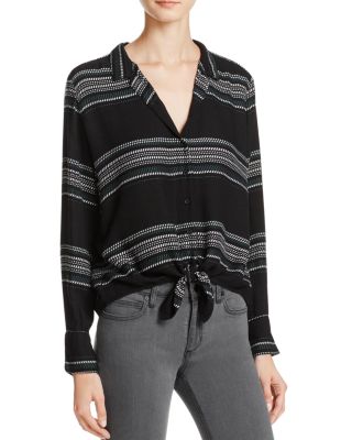 Bella Dahl Tie-Front Striped Shirt