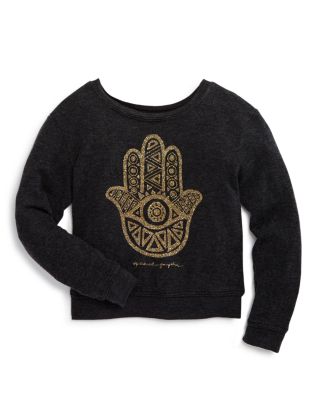 Spiritual Gangster Girls' Glitter Hamsa Tee - Sizes 2-8 