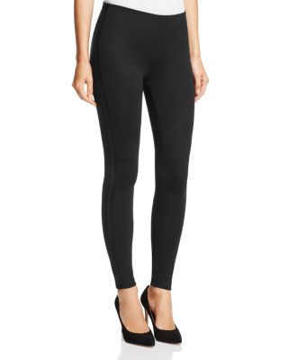 HUE Metallic Tuxedo Stripe Ponte Leggings