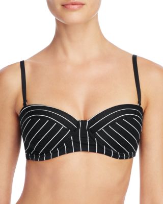 VINCE CAMUTO Pinstripe Bandeau Bikini Top