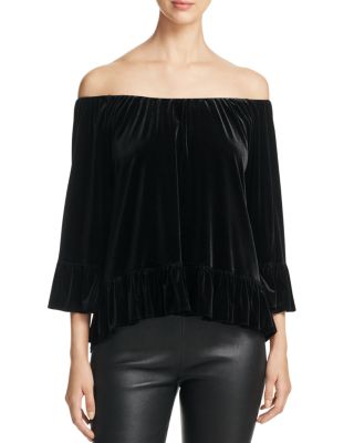 Sanctuary Julia Velvet Off-The-Shoulder Top