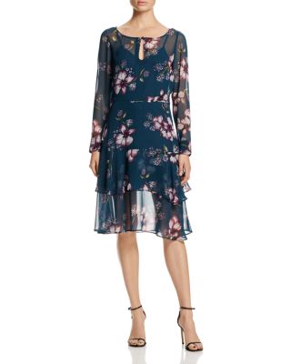 cupcakes and cashmere Makana Floral Ruffle Dress