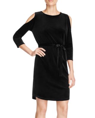 Alison Andrews Velvet Cold-Shoulder Dress