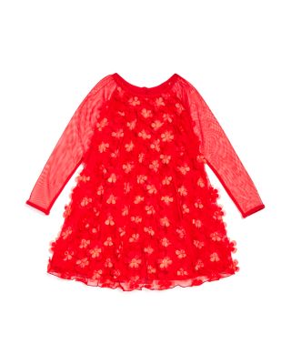 Pippa & Julie Infant Girls' Floral Appliqué Sheer Trapeze Dress - Sizes 12-24 Months