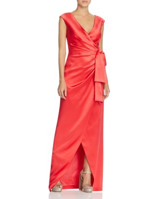 Kay Unger Satin Wrap Gown