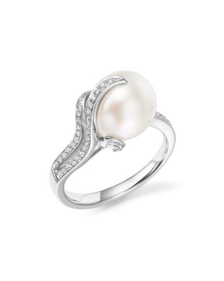 Tara Pearls 14K White Gold South Sea Cultured Pearl and Diamond Ring