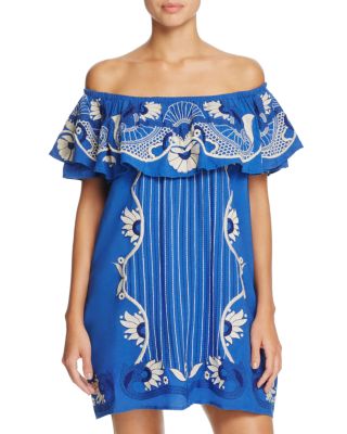 Red Carter Adelaide Off-the-Shoulder Dress Swim Cover Up