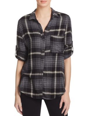 Bella Dahl Button Down Plaid Flannel Shirt