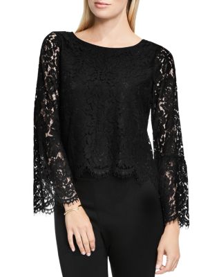 VINCE CAMUTO Scalloped Lace Bell Sleeve Top - 100% Bloomingdale's Exclusive