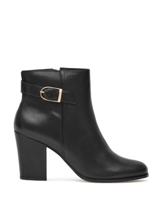 REISS Mason Buckled Block Heel Booties 