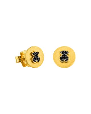 TOUS Jeweled Bear Disc Stud Earrings