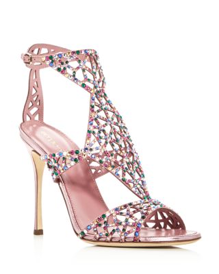 Sergio Rossi Tresor Swarovski Crystal High Heel Sandals