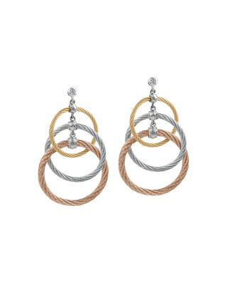 ALOR Tricolor Cable Triple Drop Earrings