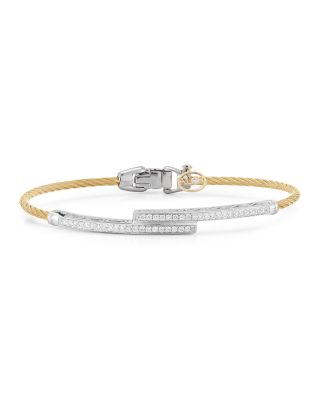 ALOR Cable Bangle with Diamonds