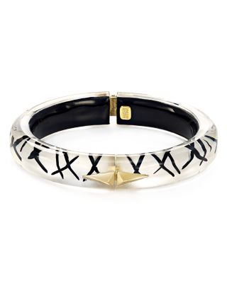 Alexis Bittar Thin Studded Lucite Hinge Bangle