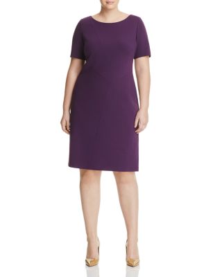 Lafayette 148 New York Plus Asymmetric Seamed Sheath Dress