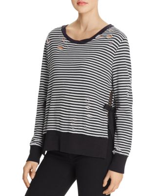 PAM & GELA Stripe Side Slit Sweatshirt