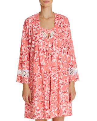 Oscar de la Renta Signature Pima Cotton Wrap Robe & Sleeveless Chemise