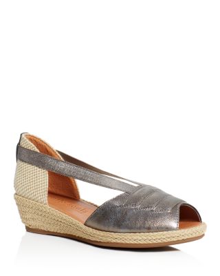 Gentle Souls Luci Metallic Demi Wedge Espadrille Sandals