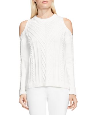 VINCE CAMUTO Cold Shoulder Cable Knit Sweater