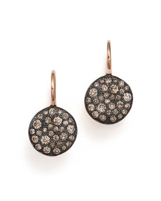 Pomellato Sabbia Burnished 18K Rose Gold Earring with Brown Diamonds 