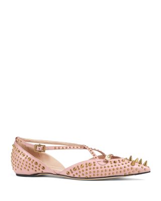 Gucci Unia Studded Pointed Toe Flats 