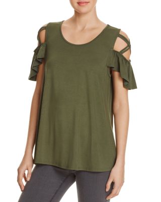 Kim & Cami Strappy Cold Shoulder Top