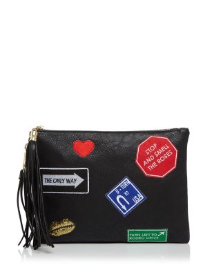 OLLIE & B Patch Leather Pouch