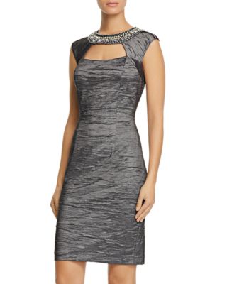 Eliza J Embellished Taffeta Sheath Dress