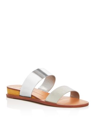 Dolce Vita Payce Metallic Lizard-Embossed Demi Wedge Slide Sandals