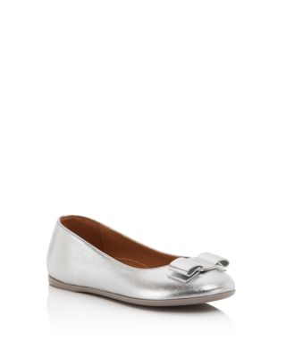 Salvatore Ferragamo Girls' Varina Mini Metallic Ballet Flats - Toddler, Little Kid