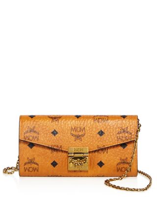 MCM Patricia Visetos Large Wallet On A Chain Crossbody 