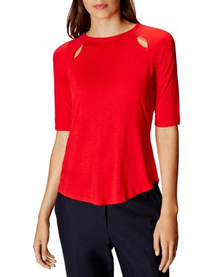 KAREN MILLEN Cutout Elbow Sleeve Top