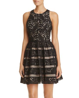 Aidan Aidan Lace Fit-And-Flare Dress