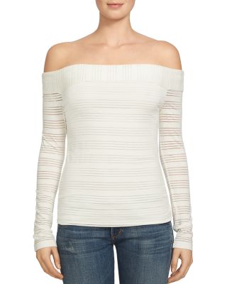 1.STATE Off-the-Shoulder Stripe Top