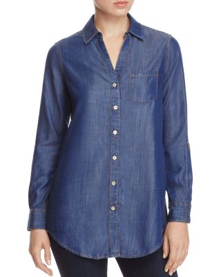 Foxcroft Chambray Button Down Tunic