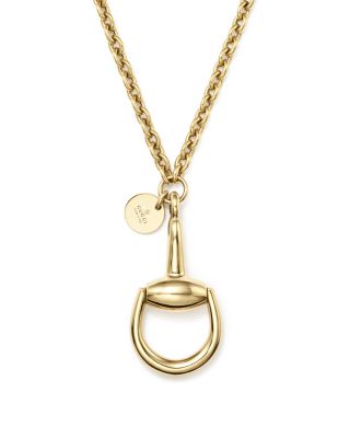 GUCCI 18K Yellow Gold Horsebit Necklace, 16.9",YBB15332800100U