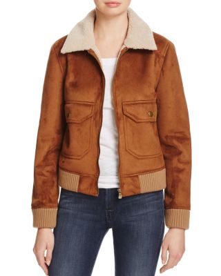 MOTHER Aviator Faux Shearling Jacket