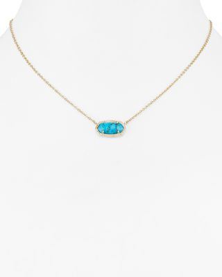 Kendra Scott Elisa Birthstone Crystal Necklace In Gold/turquoise