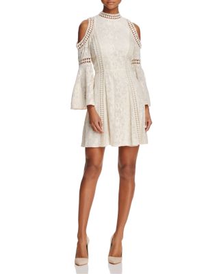 ALICE AND OLIVIA ALICE + OLIVIA ENYA EMBROIDERED COLD-SHOULDER DRESS,CC707D60518