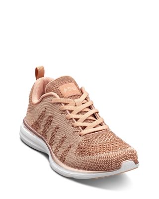 Apl Athletic Propulsion Labs Techloom Pro Metallic Mesh Sneakers In Rose Gold/parchment