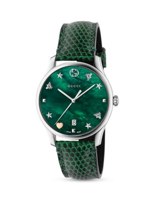 Gucci Watch G-timeless Watch Case 27 Mm With Mother-of-pearl Dial In Green