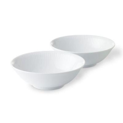 Royal Copenhagen White Fluted Plain Cereal Bowl, Set of 2